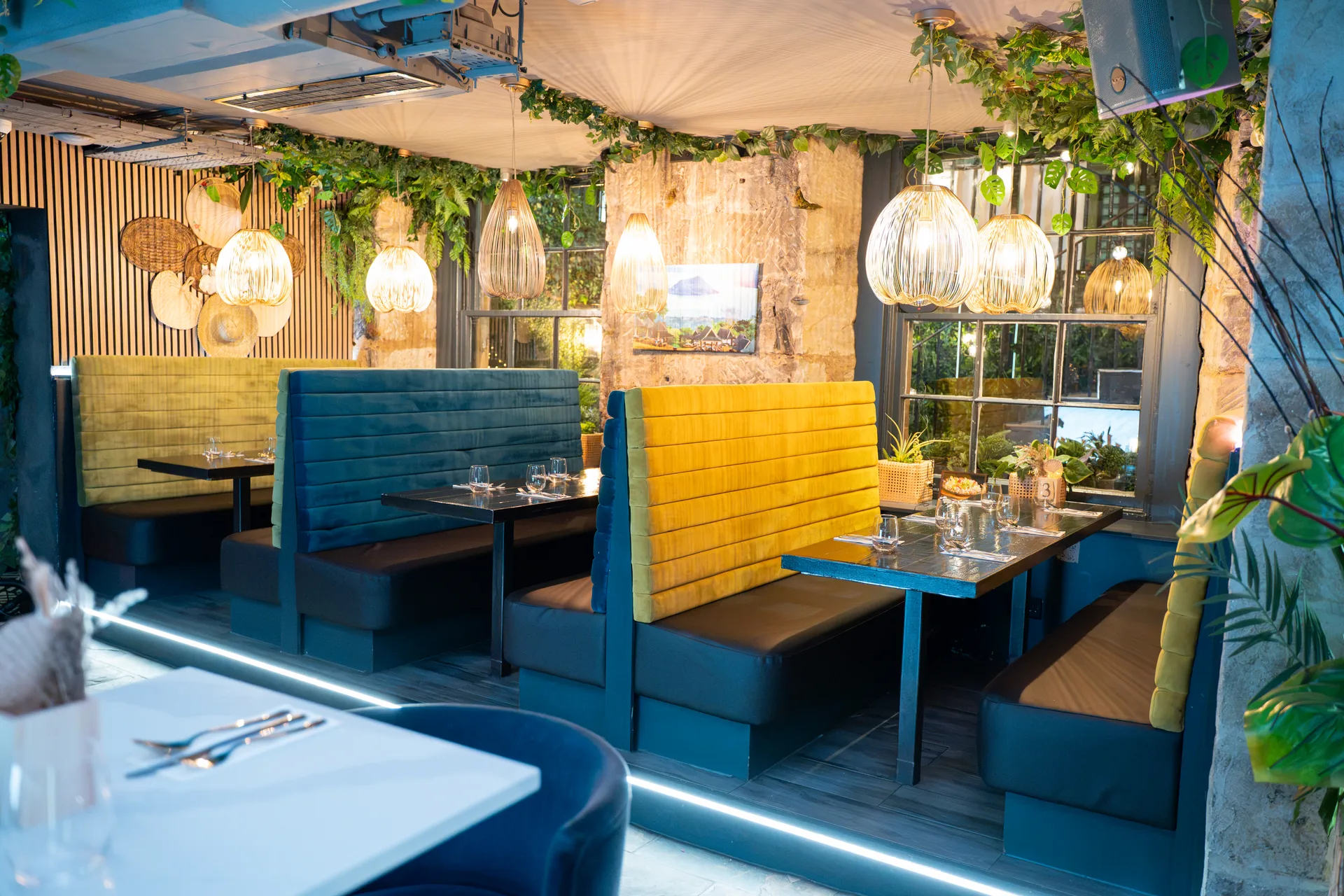 The dining booths at Kultura Glasgow