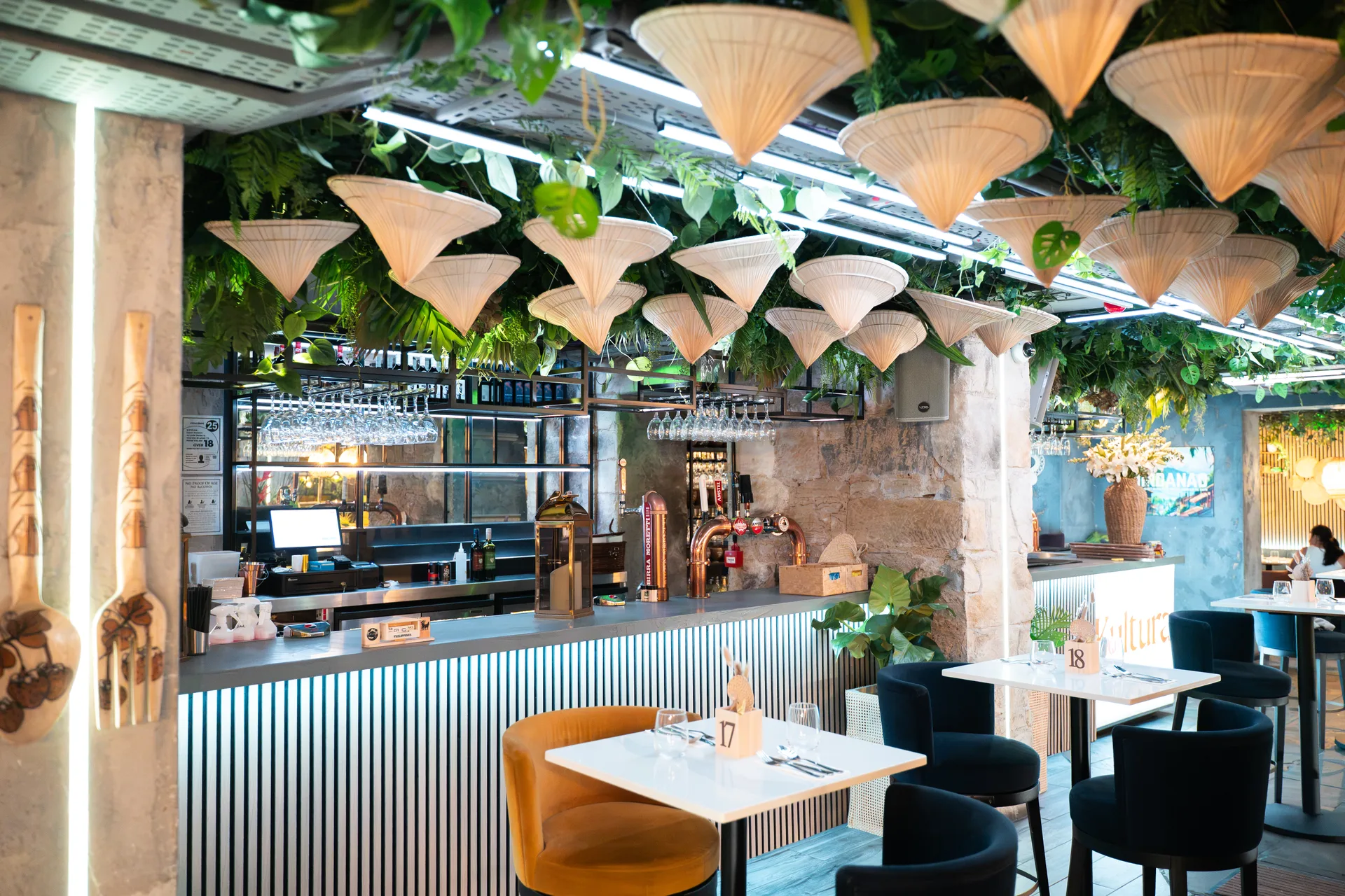 The dining room and bar at Kultura Glasgow